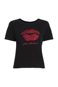 Cinq A Sept Kisses Je T'aime Shrunken Tee