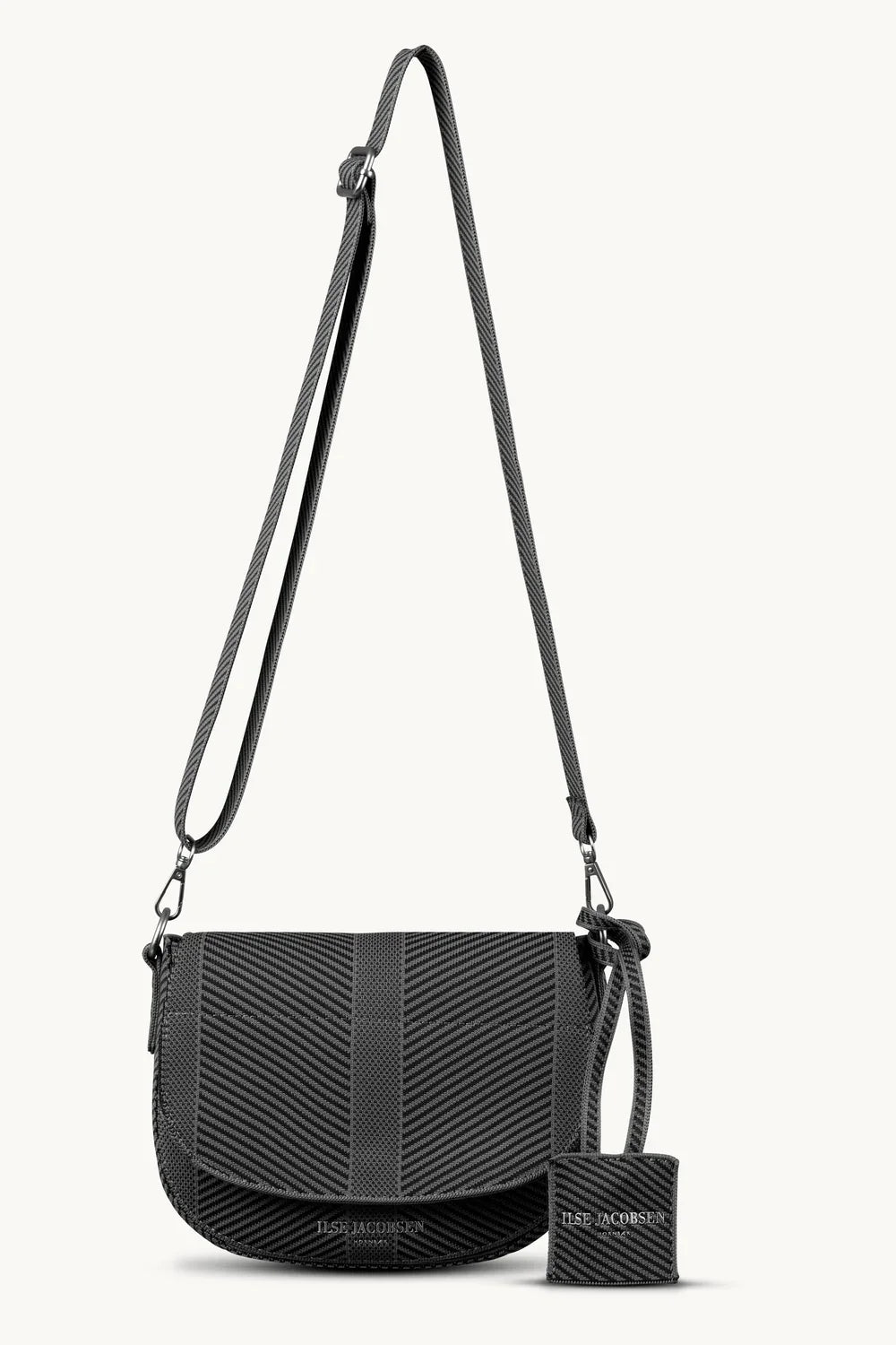 Ilse Jacobsen Knitted Crossbody Bag - Black Gun Metal