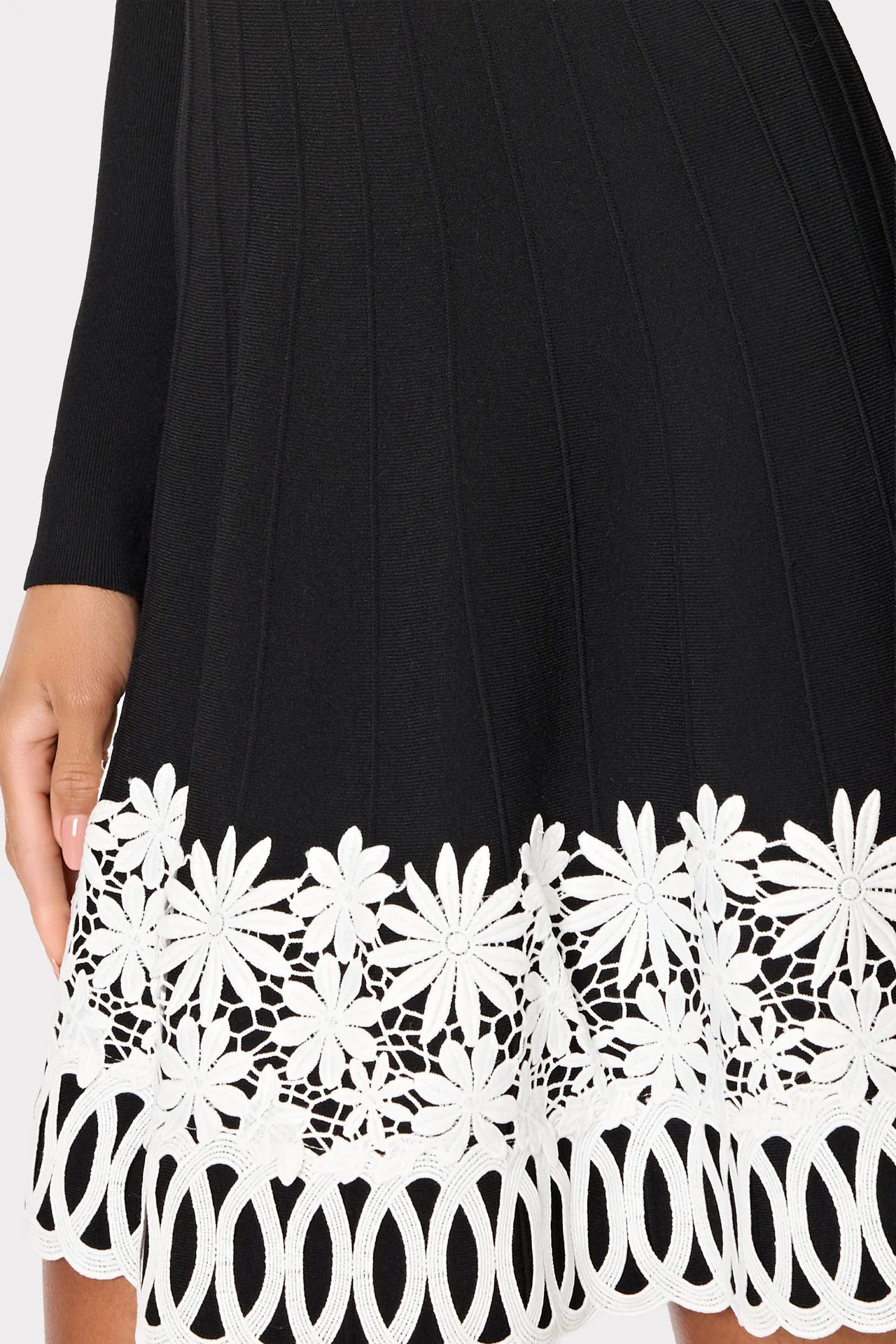 Milly Lace Trim Fit And Flare Mini Dress Milly Lace Trim Fit And Flare Mini Dress