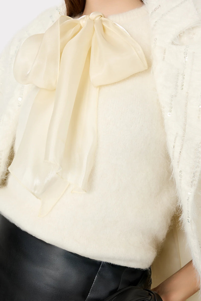 Milly Bow Short Sleeve Sweater