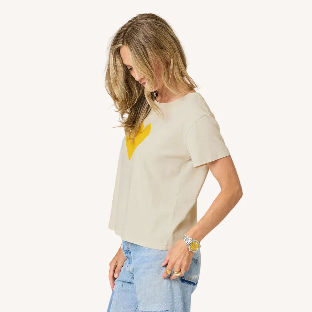 Kerri Rosenthal Suke Imperfect Heart Tee Chalk