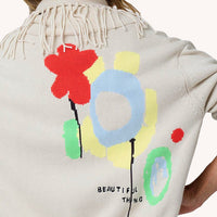 Cardigan à col châle à franges Kerri Rosenthal Craie