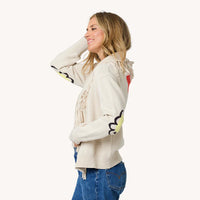 Cardigan à col châle à franges Kerri Rosenthal Craie