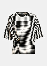 Essentiel T-shirt rayé Kriss avec broche noir