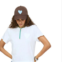 Kerri Rosenthal Imperfect Heart Hat Cocoa-Chambray
