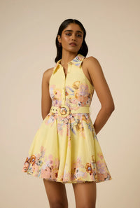 Hemant & Nandita Kysha Buckle Short Dress Yellow
