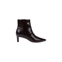 L'Agence Lilly II Kitten-Heel Bootie Deep Port Croco