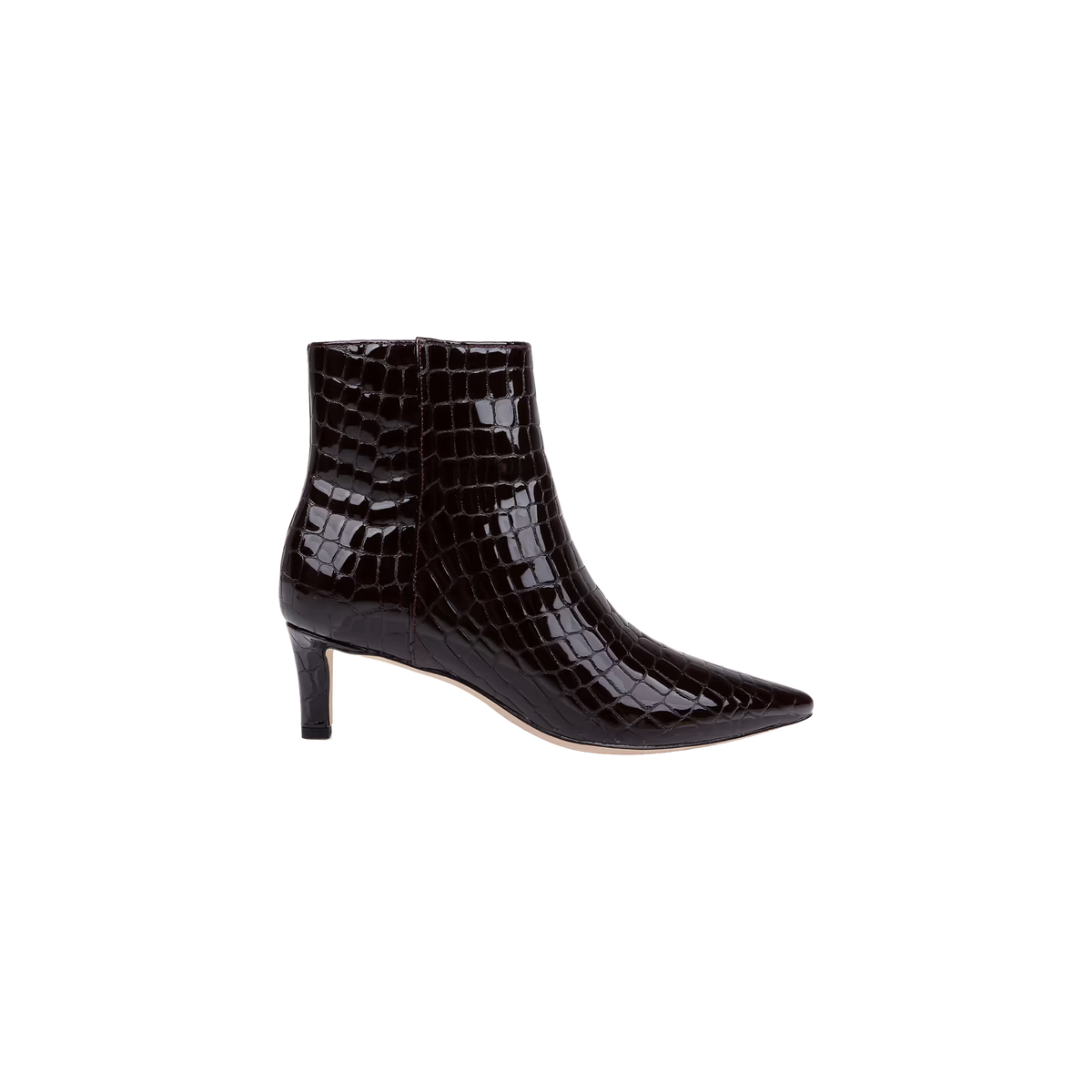 L'Agence Lilly II Kitten-Heel Bootie Deep Port Croco