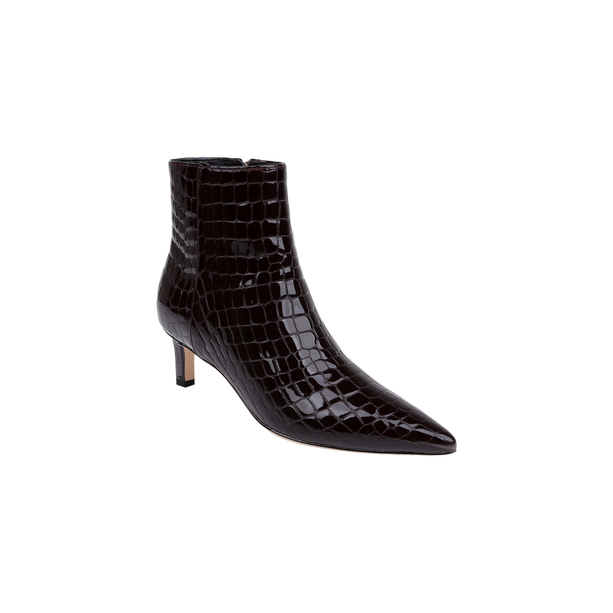 L'Agence Lilly II Kitten-Heel Bootie Deep Port Croco
