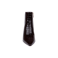 L'Agence Lilly II Kitten-Heel Bootie Deep Port Croco