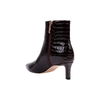 L'Agence Lilly II Kitten-Heel Bootie Deep Port Croco