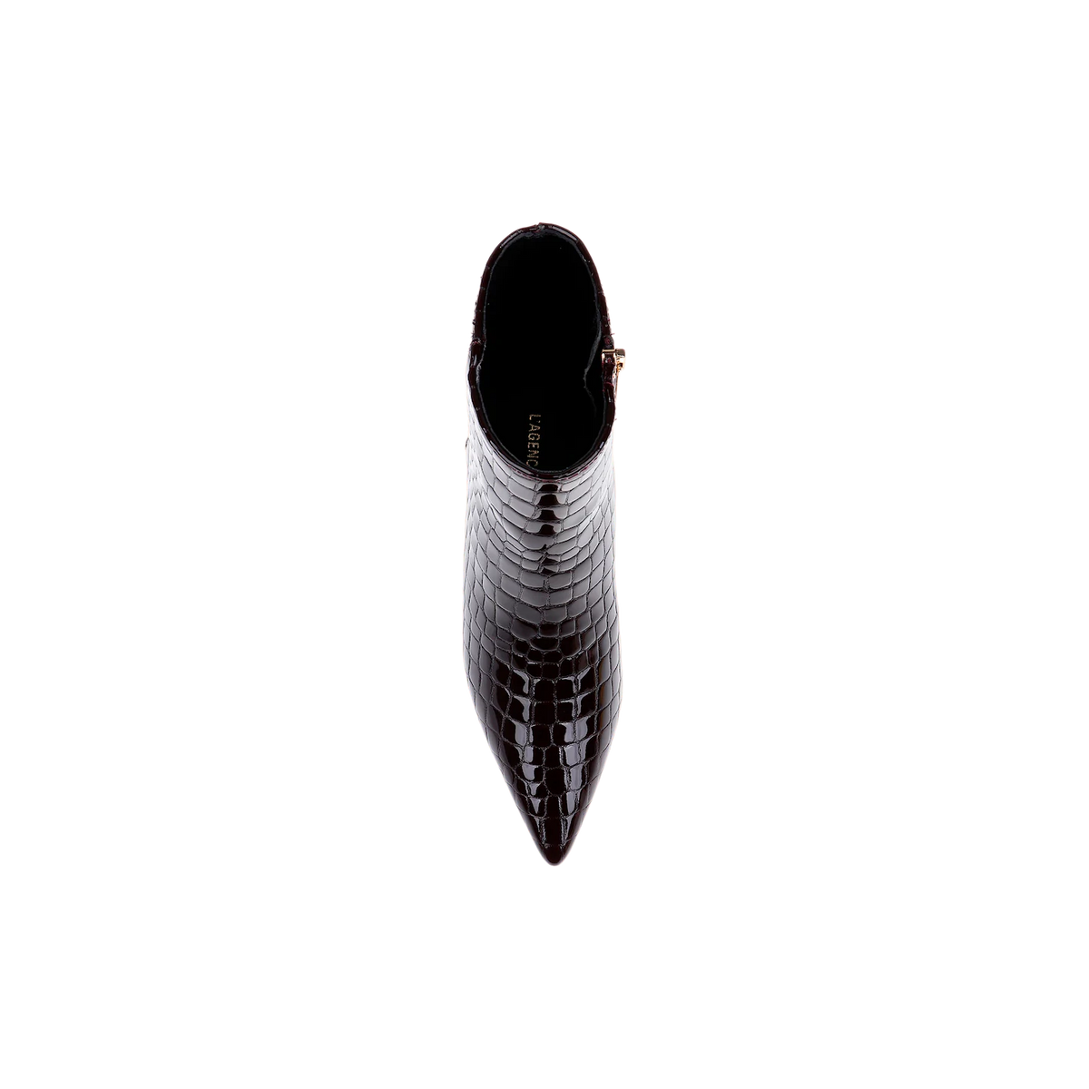 L'Agence Lilly II Kitten-Heel Bootie Deep Port Croco