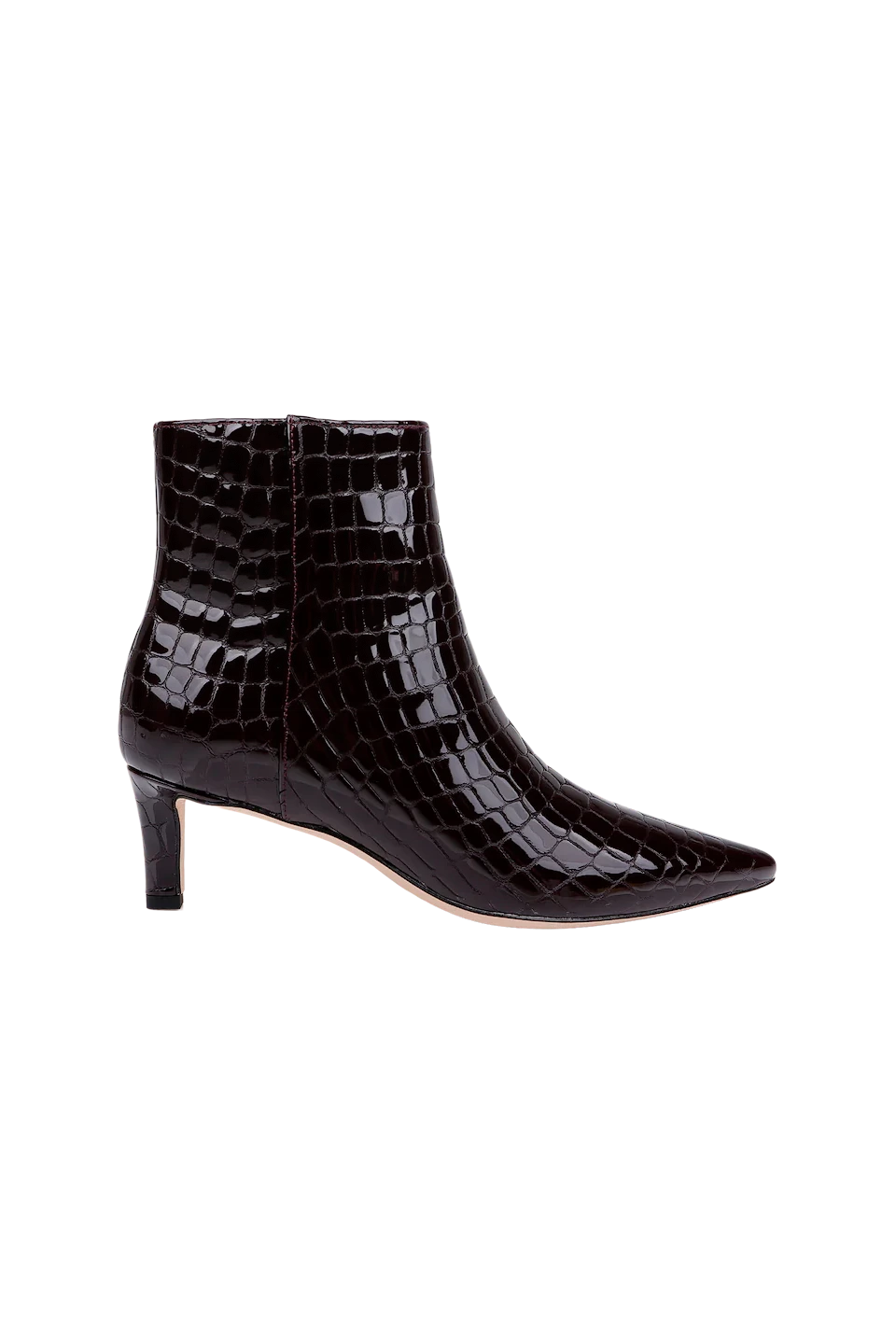 L'Agence Lilly II Kitten-Heel Bootie Deep Port Croco