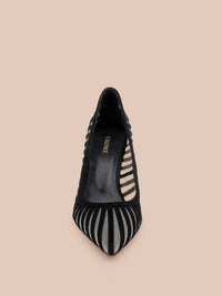 L'Agence Lenox Mesh Pump Black Suede