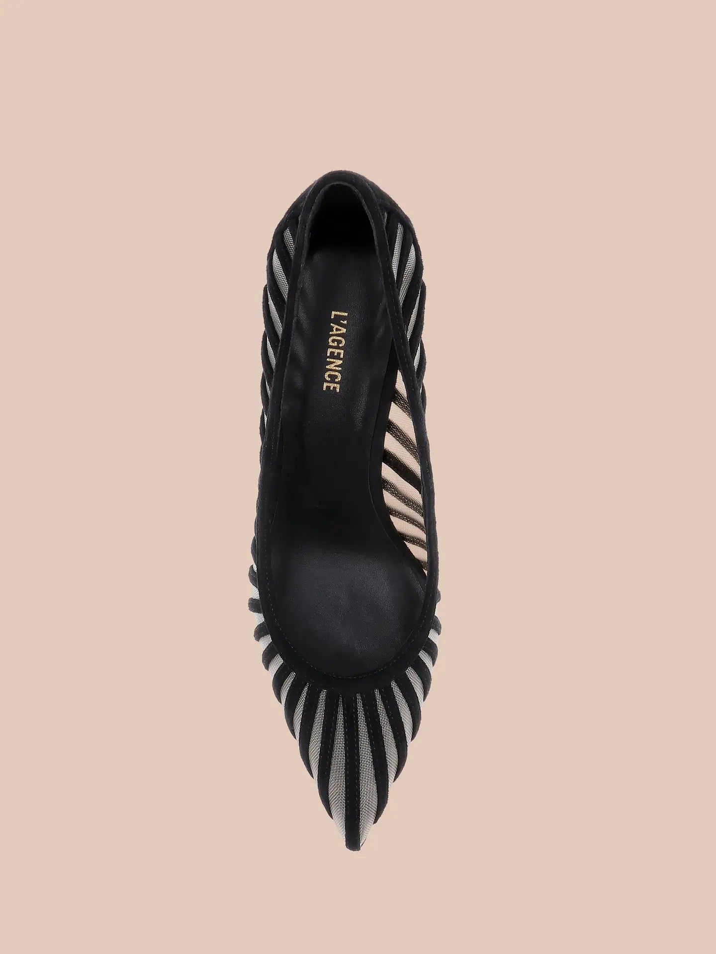 L'Agence Lenox Mesh Pump Black Suede