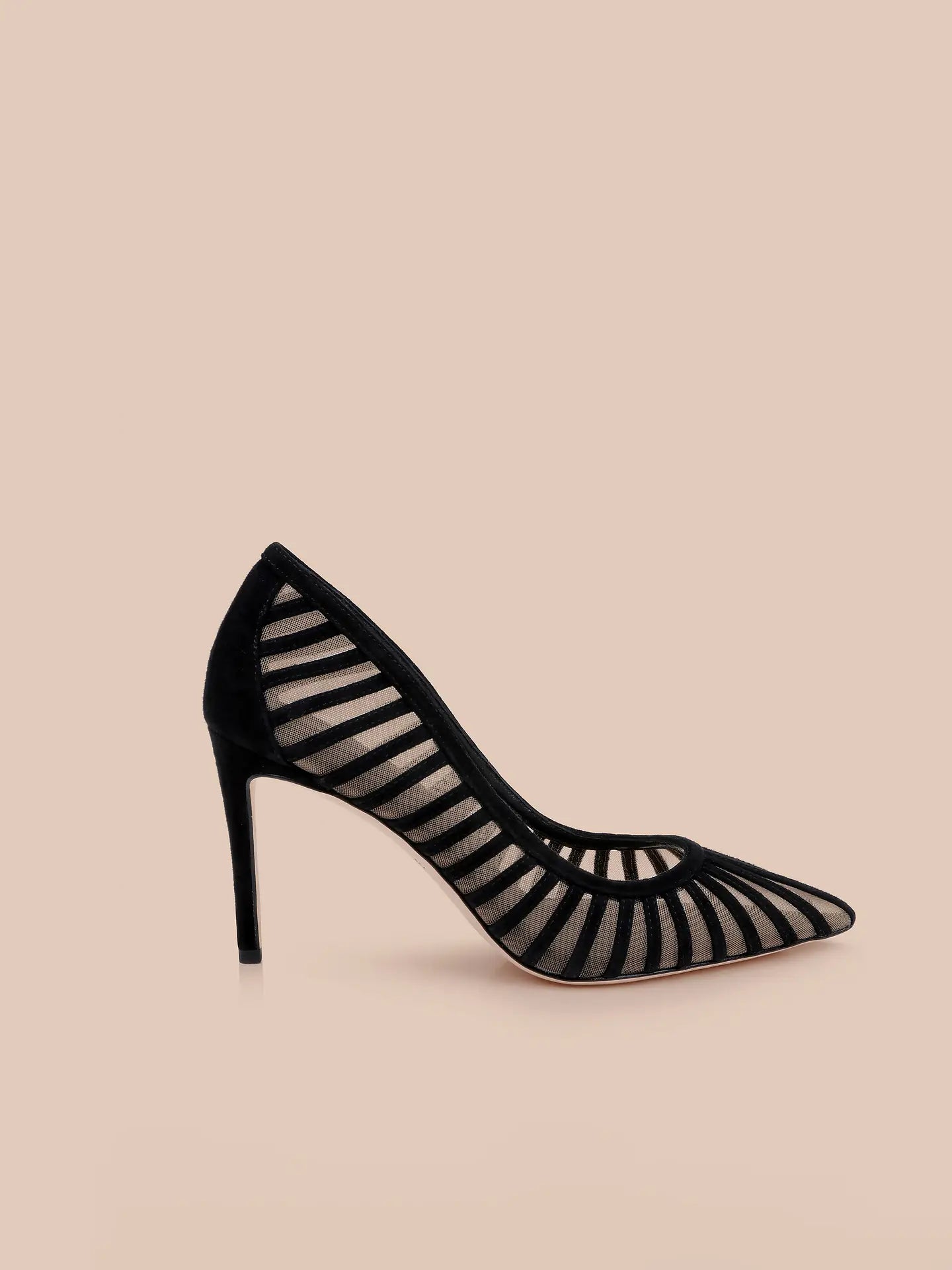 L'Agence Lenox Mesh Pump Black Suede