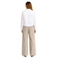 YAYA Poplin Blouse with Button Detail - PureWhite