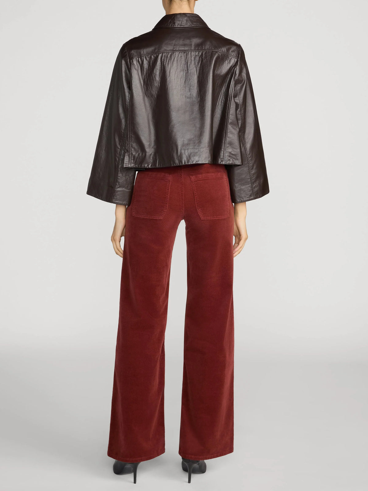 Frame Le Slim Palazzo Modernist Pocket Corduroy Wine