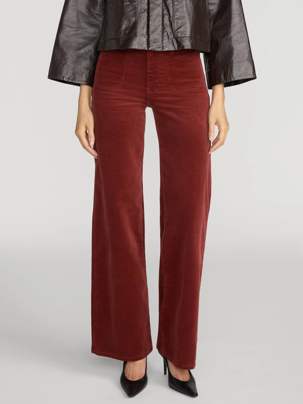 Frame Le Slim Palazzo Modernist Pocket Corduroy Wine