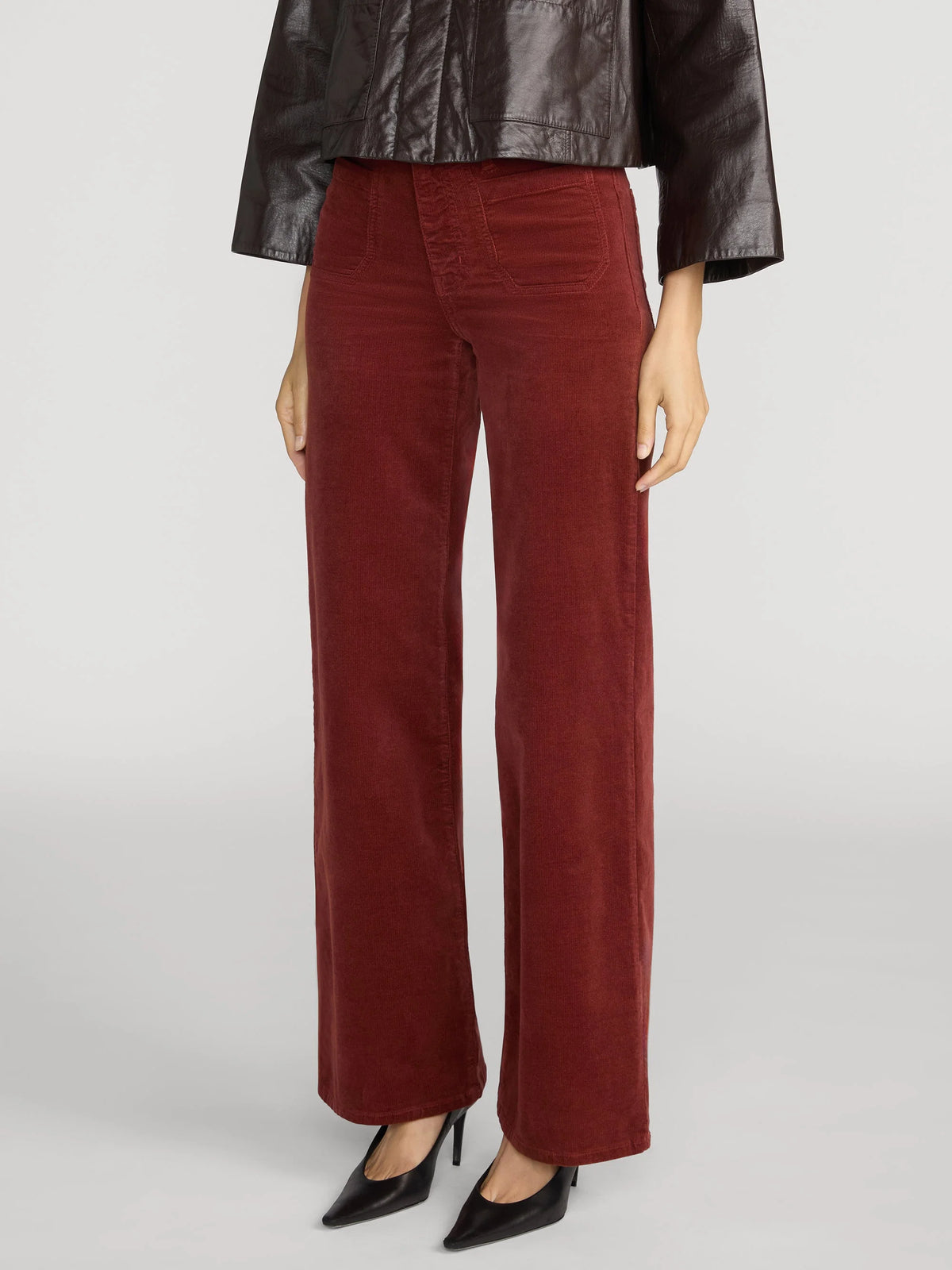 Frame Le Slim Palazzo Modernist Pocket Corduroy Wine