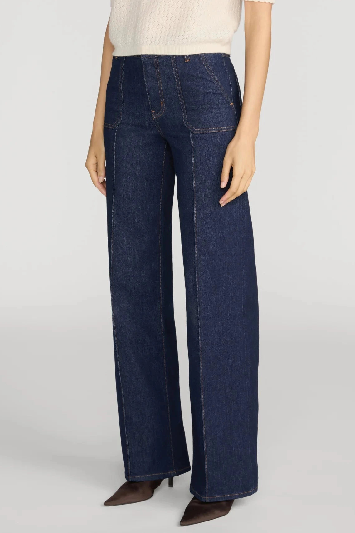 Frame Le Slim Palazzo Pintuck Pocket - Rinse