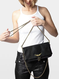 Zadig & Voltaire Rock Grained Leather Bag - Noir Gold
