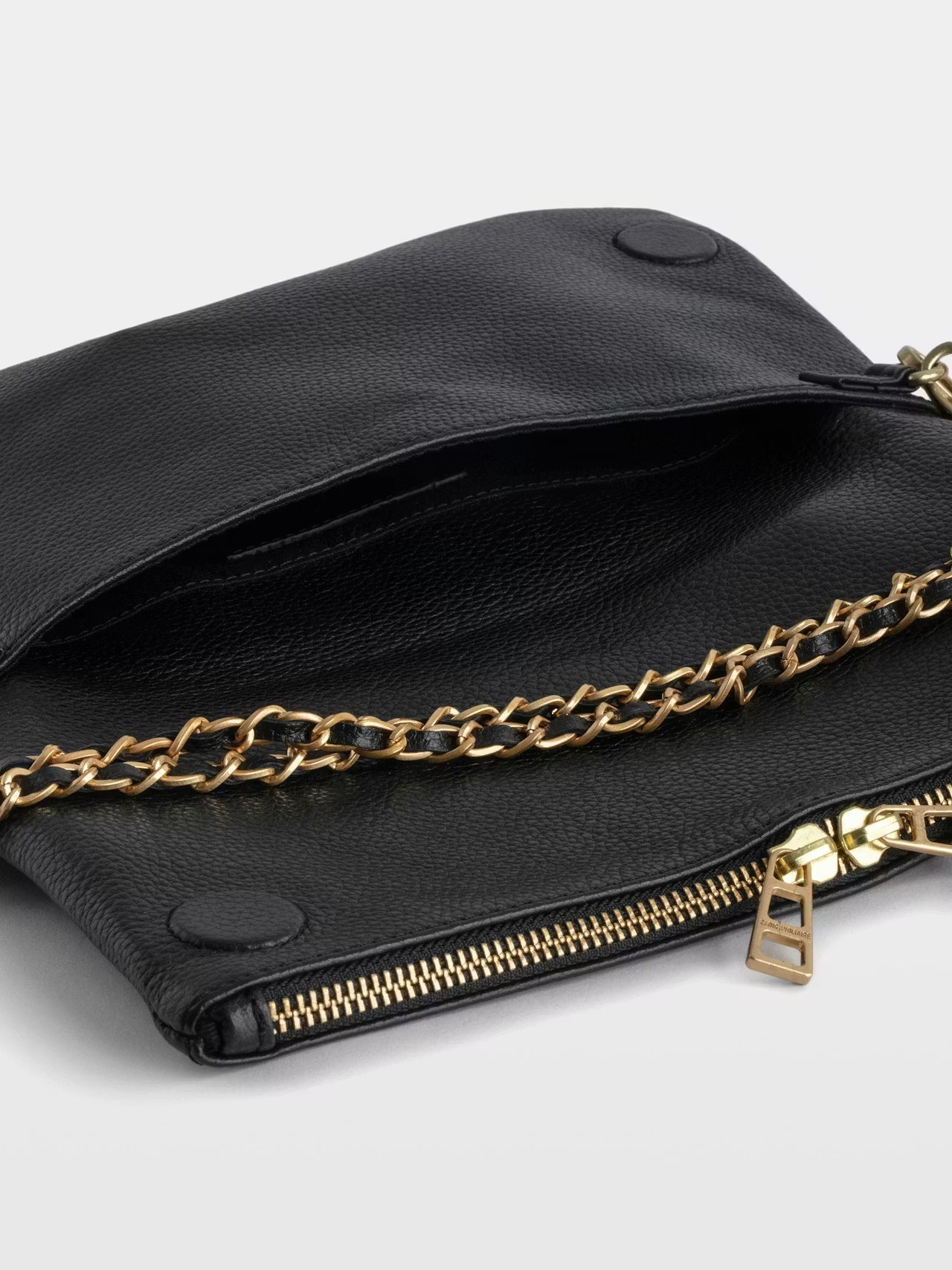 Zadig & Voltaire Rock Grained Leather Bag - Noir Gold