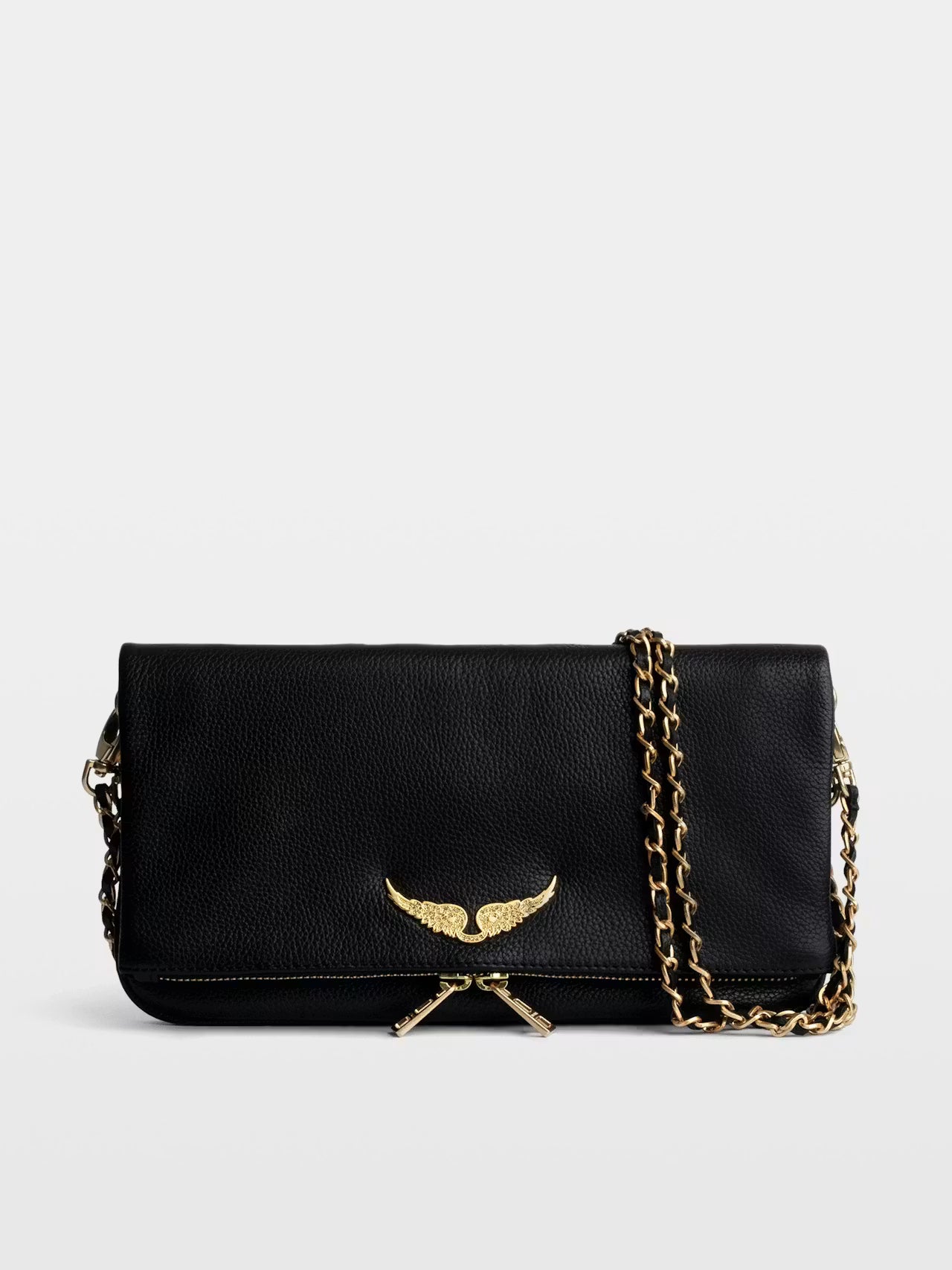 Zadig & Voltaire Rock Grained Leather Bag - Noir Gold