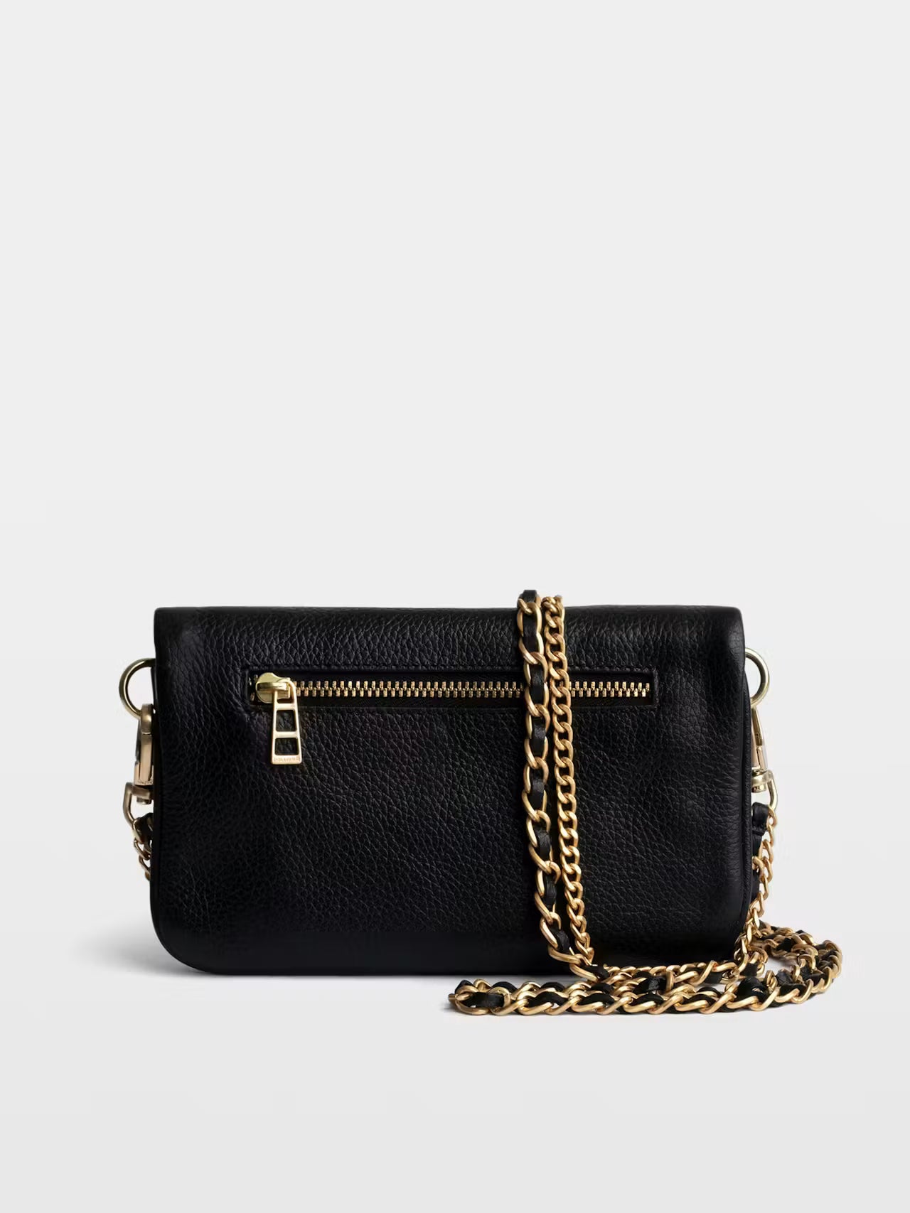 Zadig & Voltaire Rock Nano Grained Leather Bag - Black Gold