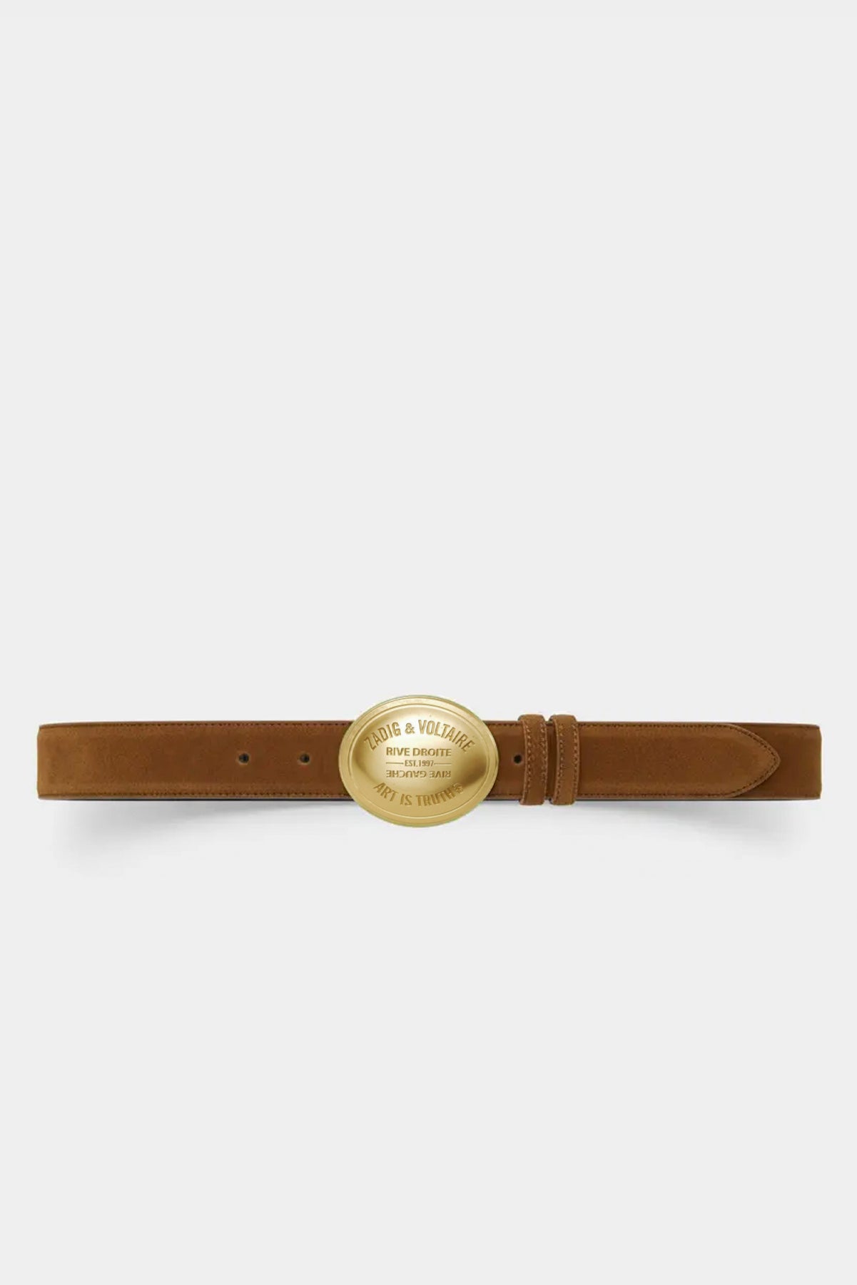 Zadig & Voltaire LWBT01368 Ceinture Colter 35mm Daim Cognac