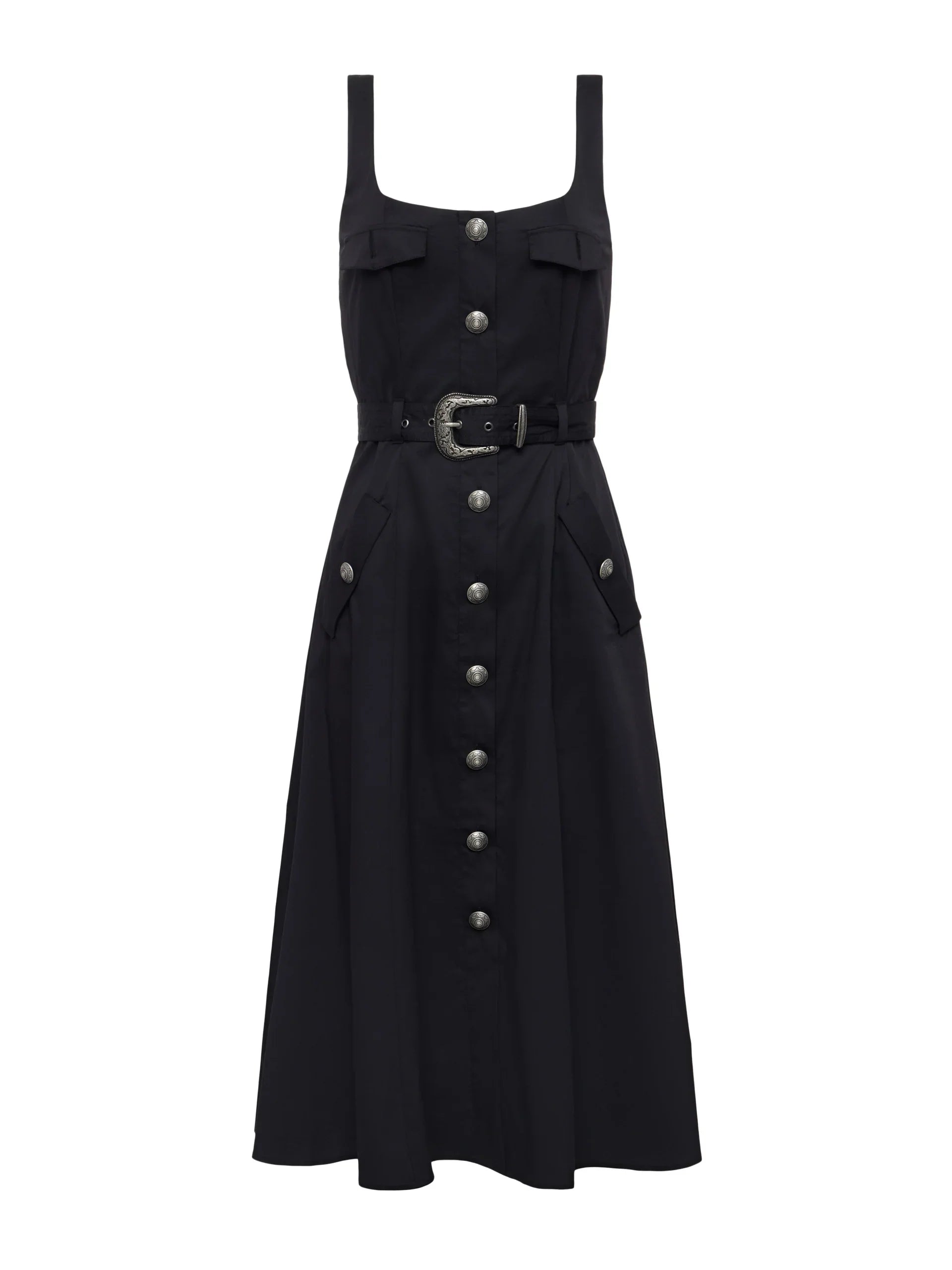 Robe trapèze L'Agence Tazia Col Rond Noire