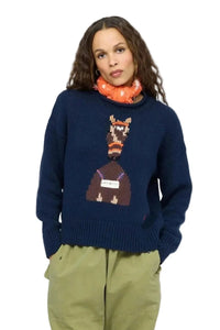 Kerri Rosenthal Roll Neck Love Reigns Sweater Indigo Blue