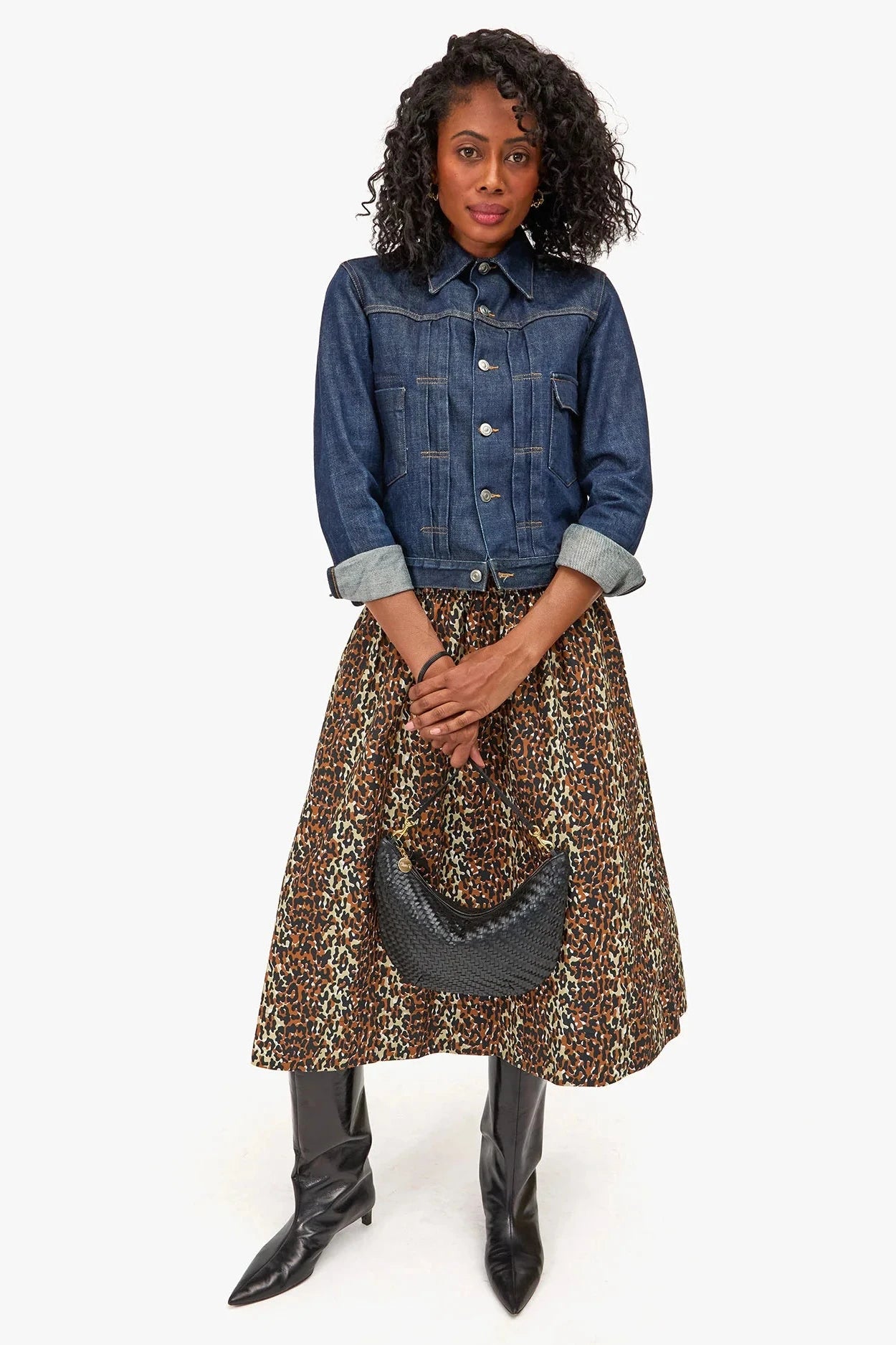 Clare V Black Woven Zig-Zag