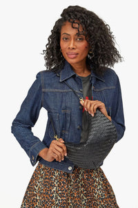 Clare V Black Woven Zig-Zag