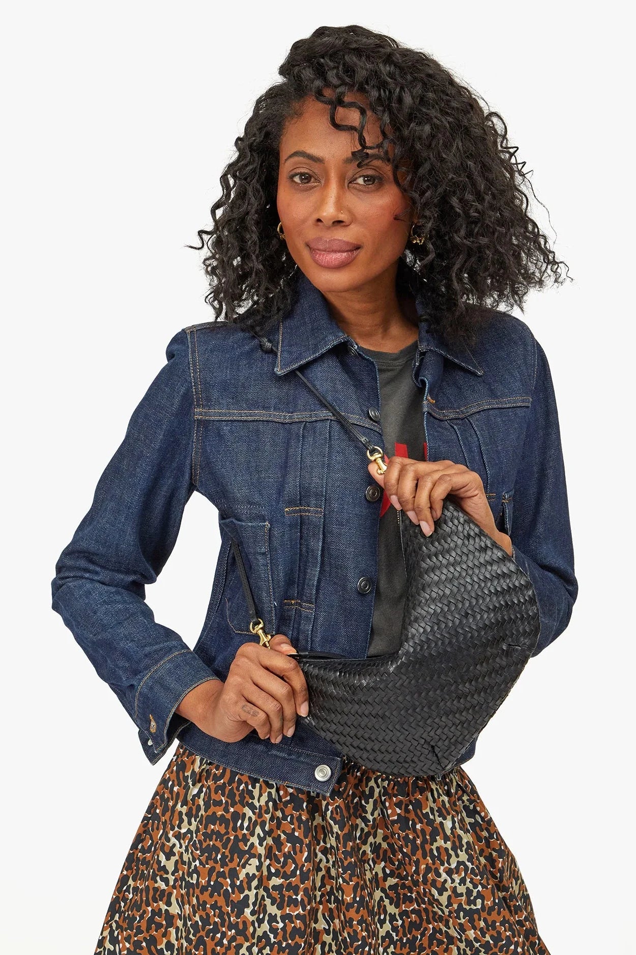 Clare V Black Woven Zig-Zag