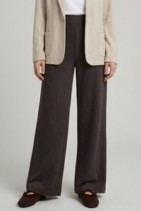 Majestic Filatures Pantalon large en French Terry - Mousse au chocolat