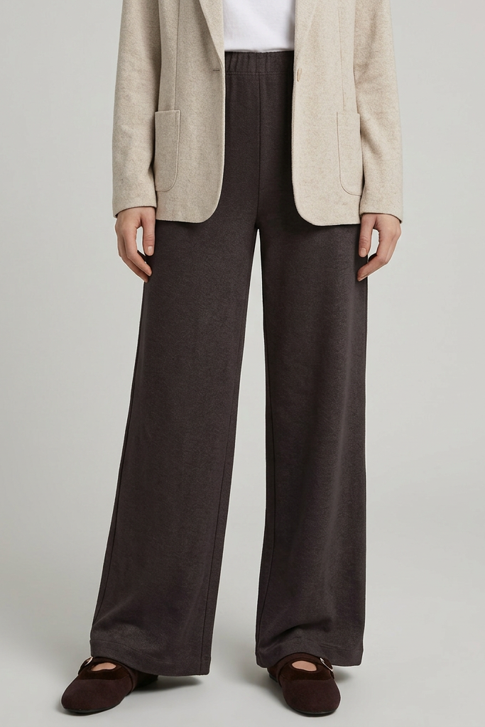 Majestic Filatures Pantalon large en French Terry - Mousse au chocolat