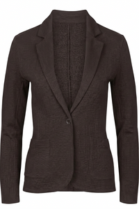 Majestic Filatures Blazer en molleton French Terry à un bouton - Mousse au chocolat