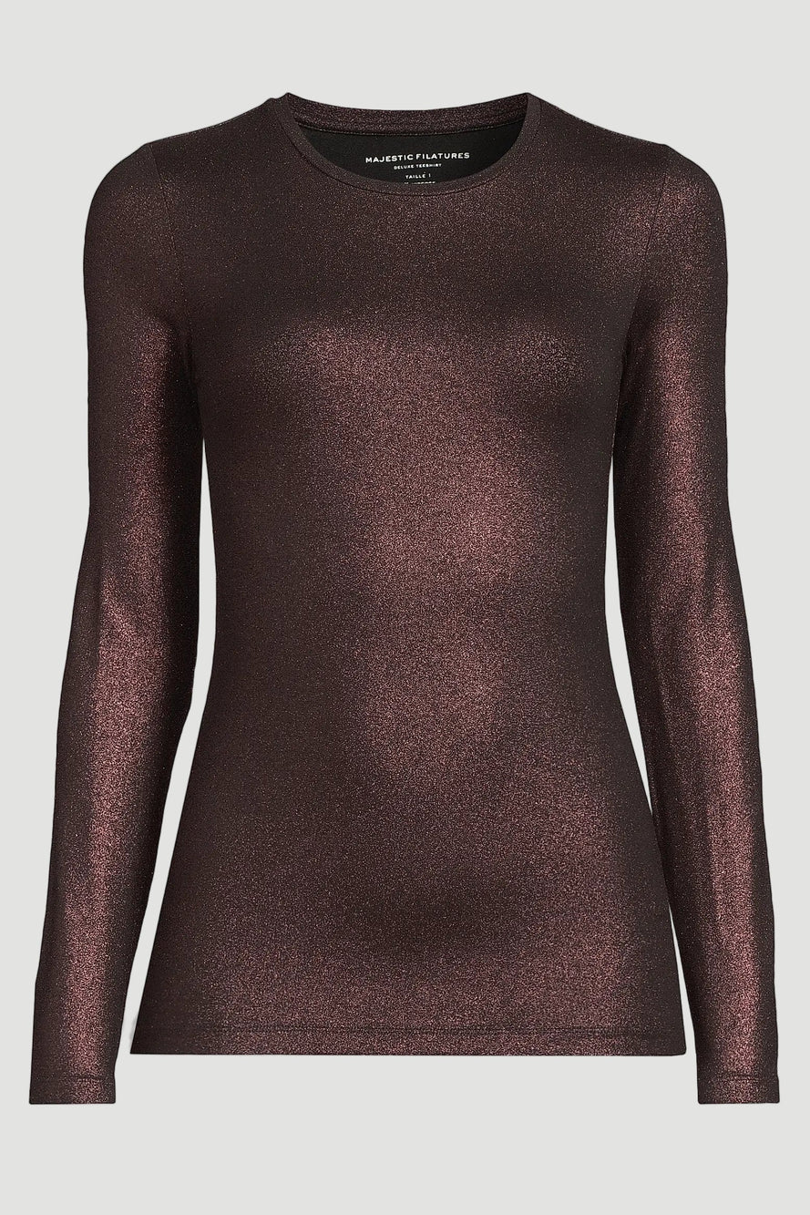 Majestic Filatures Soft Touch Metallic Turtleneck