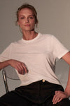 Majestic Filatures Lyocell Cotton Short Sleeve Semi Relaxed Crewneck T-Shirt White