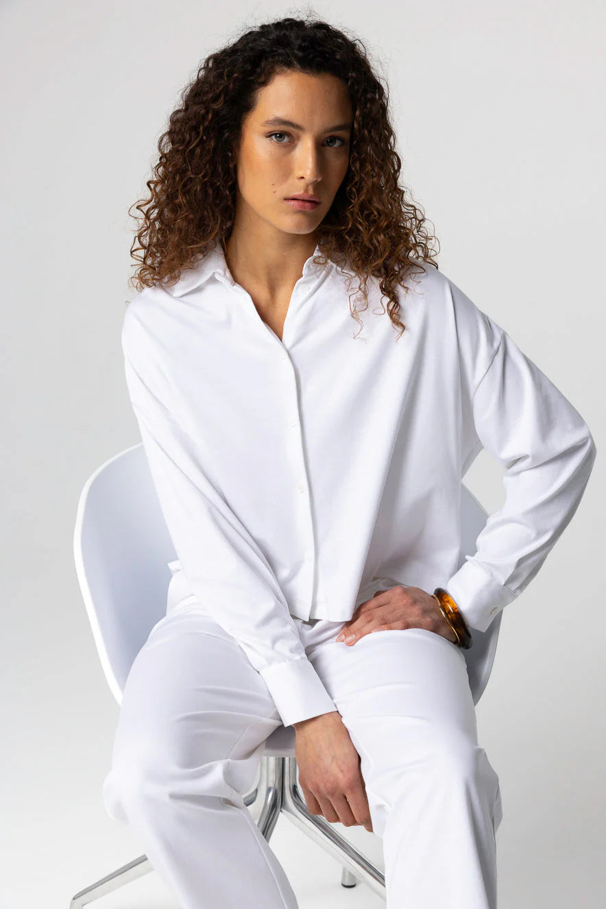 Majestic Filatures Suprima Cotton Long-Sleeve Shirt - White