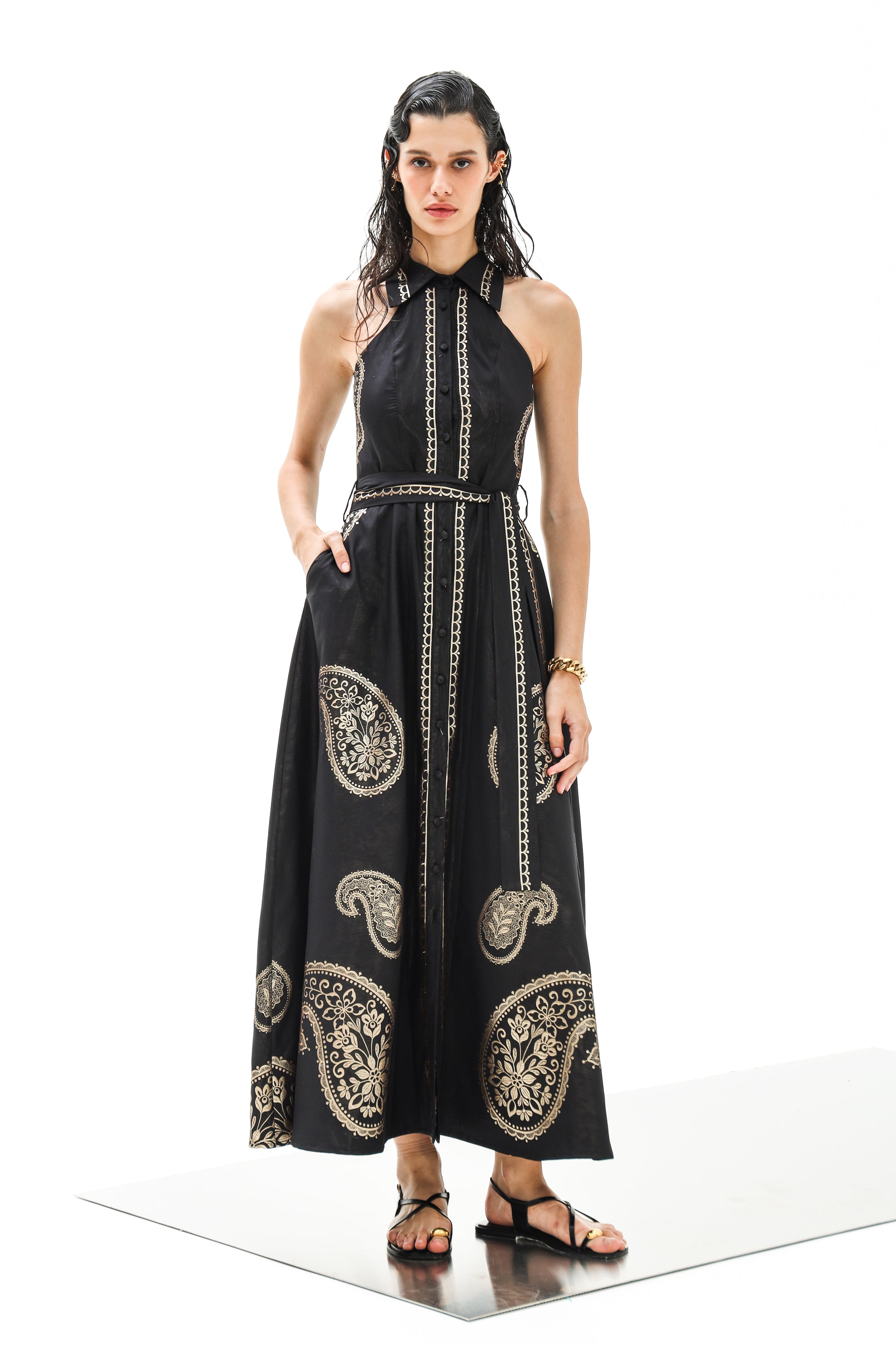 Lace the Label Althea Long Halter Dress Black / M Lace the Label Althea Long Halter Dress Black / M