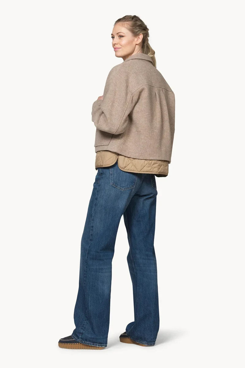 Ilse Jacobsen Short Buttoned Jacket - Greige