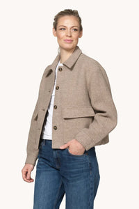 Ilse Jacobsen Short Buttoned Jacket - Greige