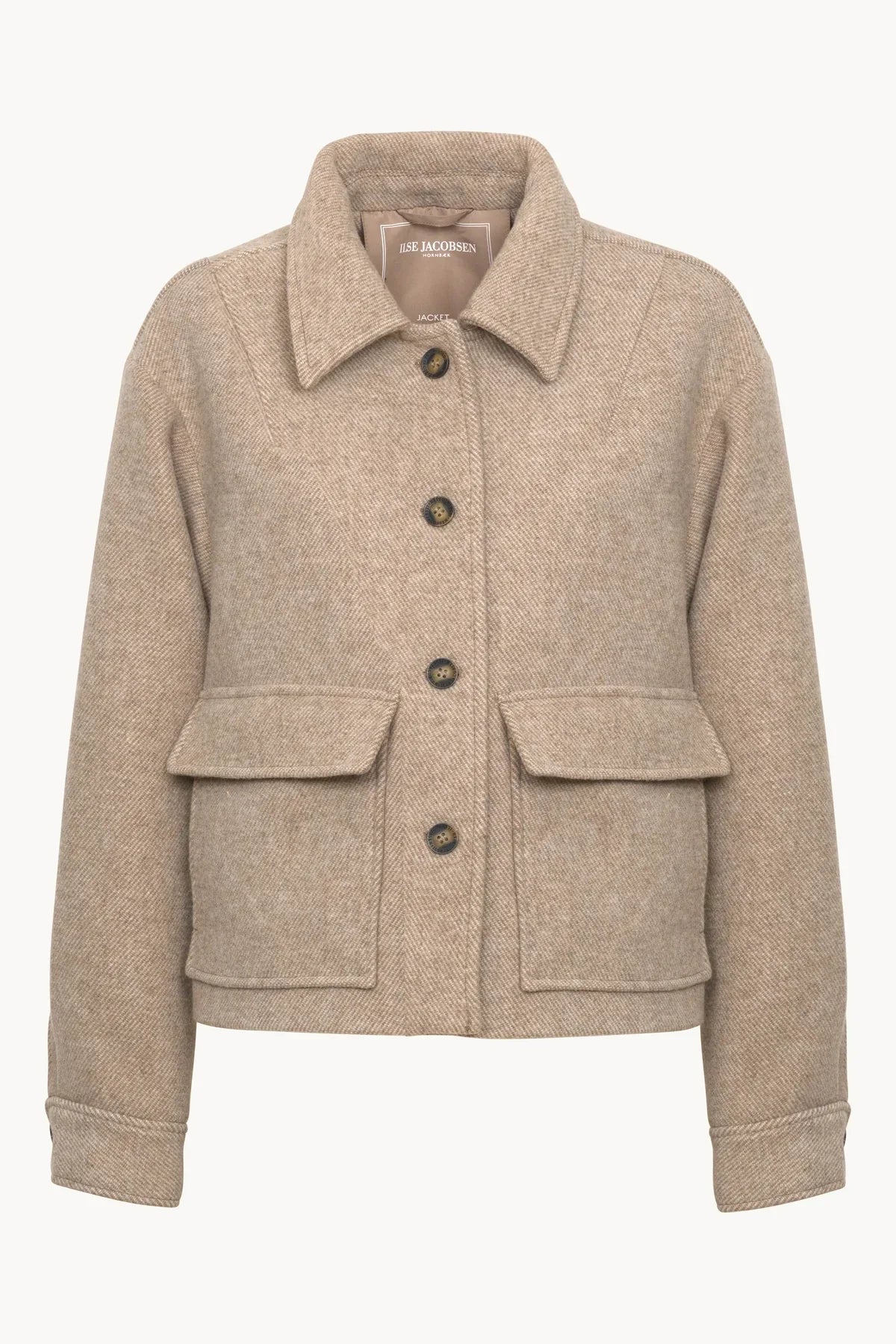 Ilse Jacobsen Short Buttoned Jacket - Greige