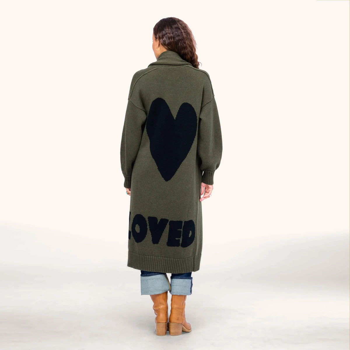 Kerri Rosenthal Mercer Loved Duster Army Green