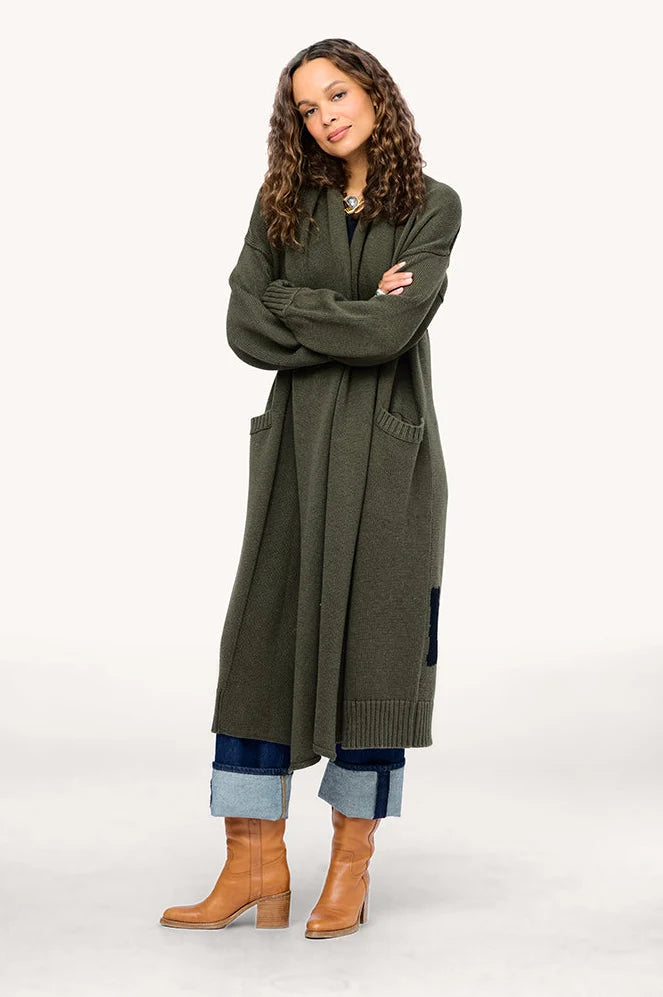 Kerri Rosenthal Mercer Loved Duster Army Green