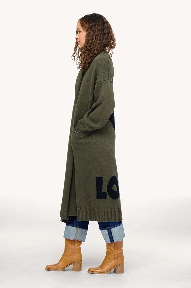 Kerri Rosenthal Mercer Loved Duster Army Green