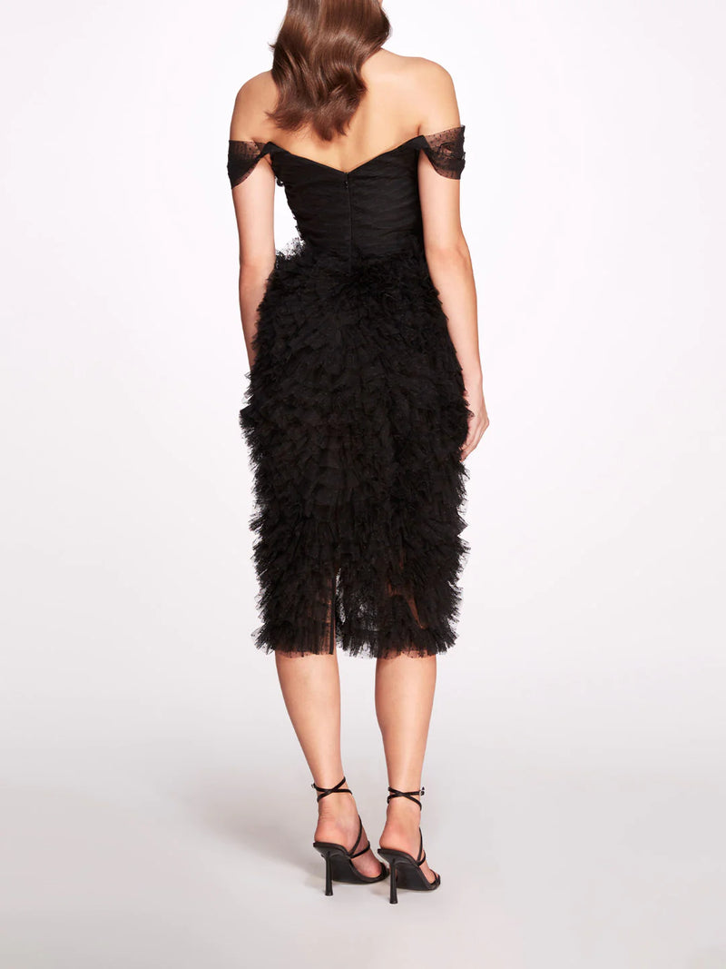 marchesa notte black dress Sequined guipure lace midi - this Marchesa Notte Nocturnes Midi Dress turns every entrance into a moment Marchesa Notte Sleeveless Taffeta Mini