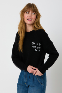 Kerri Rosenthal Boyfriend Happy Face Sweater